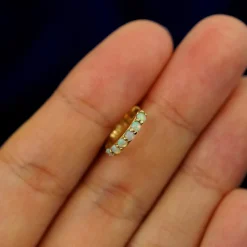 Opal Huggie Hoop