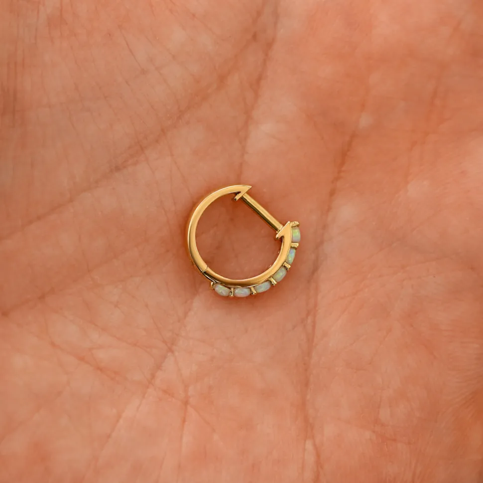 Opal Huggie Hoop
