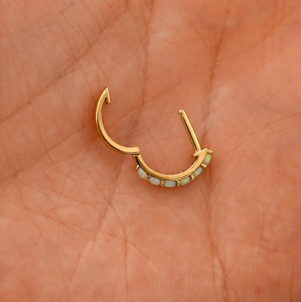 Opal Huggie Hoop
