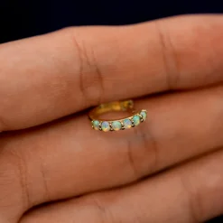 Opal Huggie Hoop
