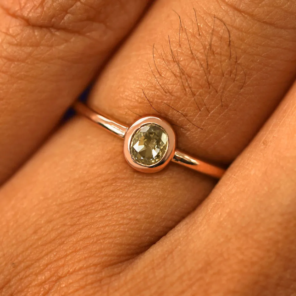 Oval Champagne Diamond Ring