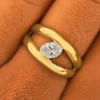 Oval Lab Diamond Tension Ring