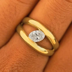 Oval Lab Diamond Tension Ring