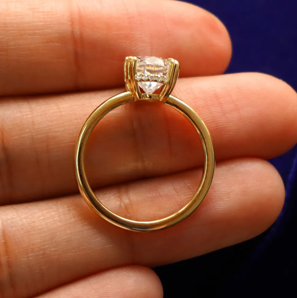 Oval Moissanite Halo Ring