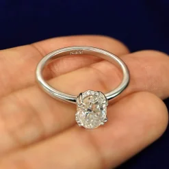 Oval Moissanite Halo Ring