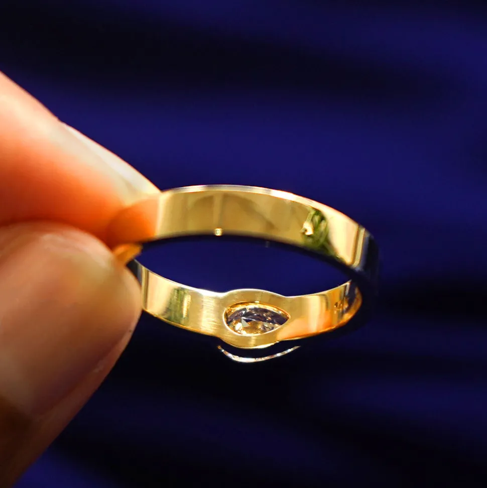 Pear Lab Diamond Ring