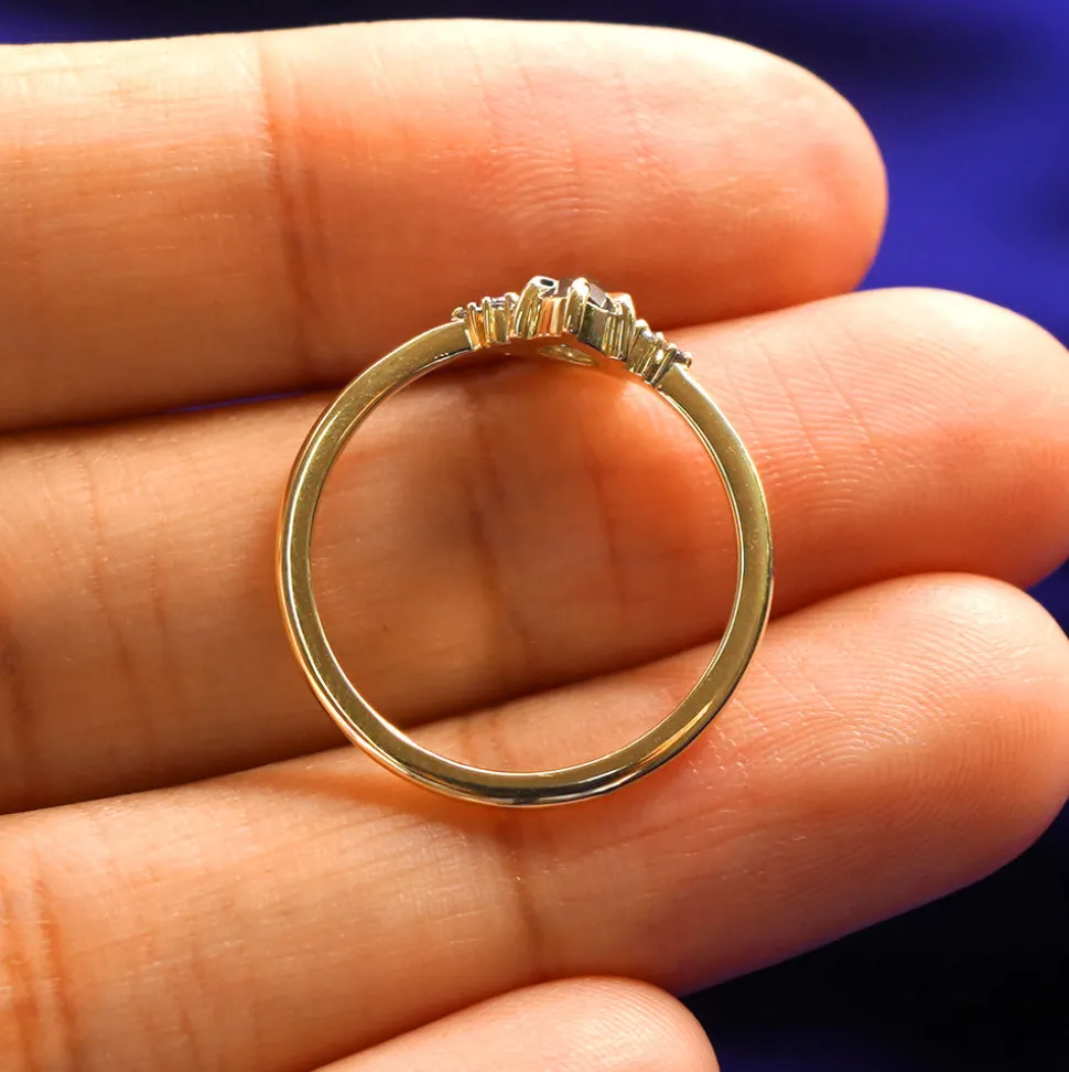 Pear Salt and Pepper Diamond Cluster Ring