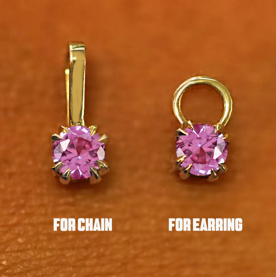 Pink Sapphire Charm
