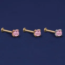 Pink Sapphire Flatback Piercing