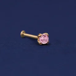 Pink Sapphire Flatback Piercing