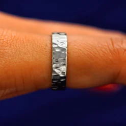 Platinum Industrial Hammered Band