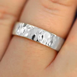 Platinum Industrial Hammered Band