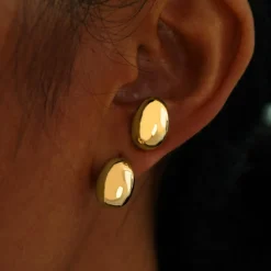 Puffy Oval Earring