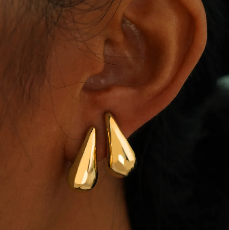 Puffy Teardrop Earring