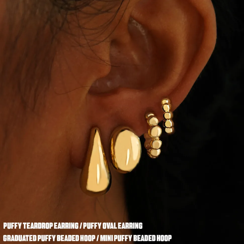 Puffy Teardrop Earring