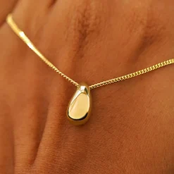 Puffy Teardrop Necklace