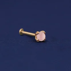Rose Quartz Flatback Piercing