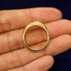 Round Lab Diamond Puffy Signet Ring