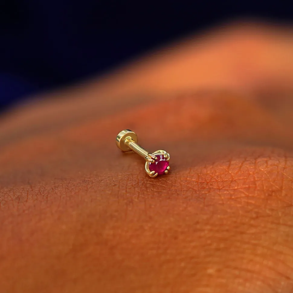 Ruby Flatback Piercing