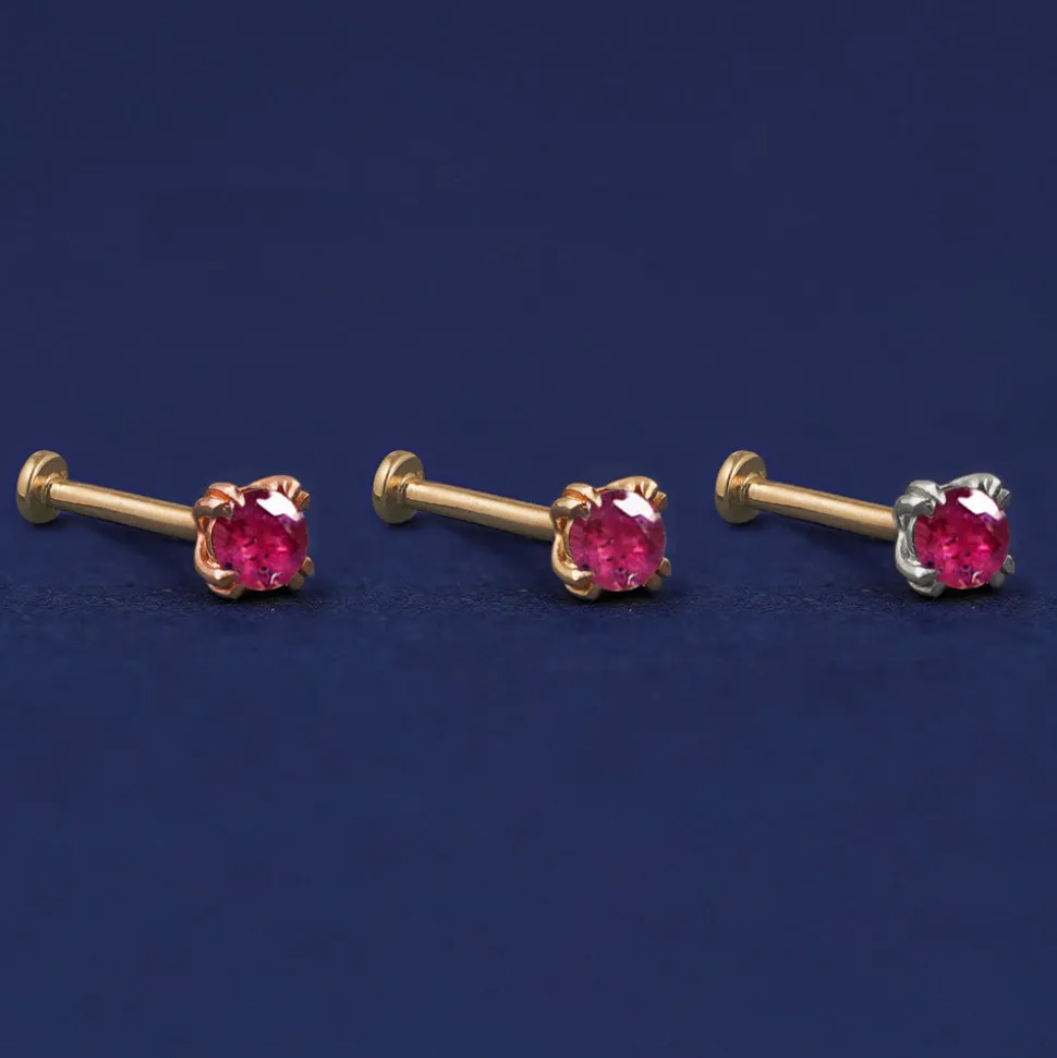 Ruby Flatback Piercing