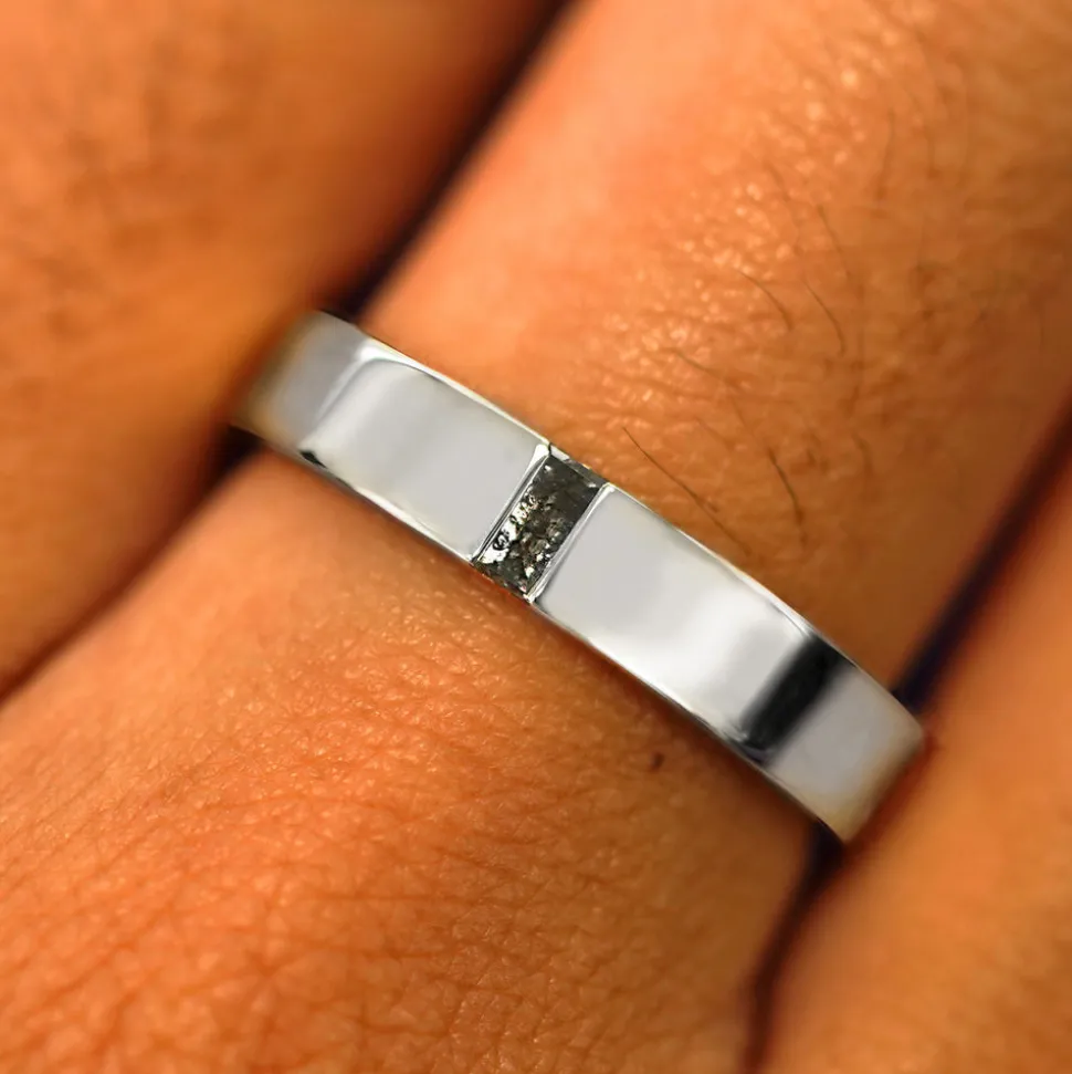 Salt and Pepper Baguette Diamond Band