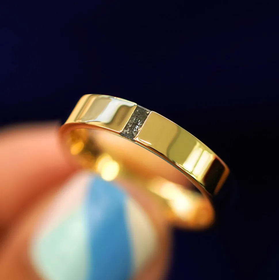 Salt and Pepper Baguette Diamond Band