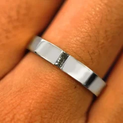 Salt and Pepper Baguette Diamond Band