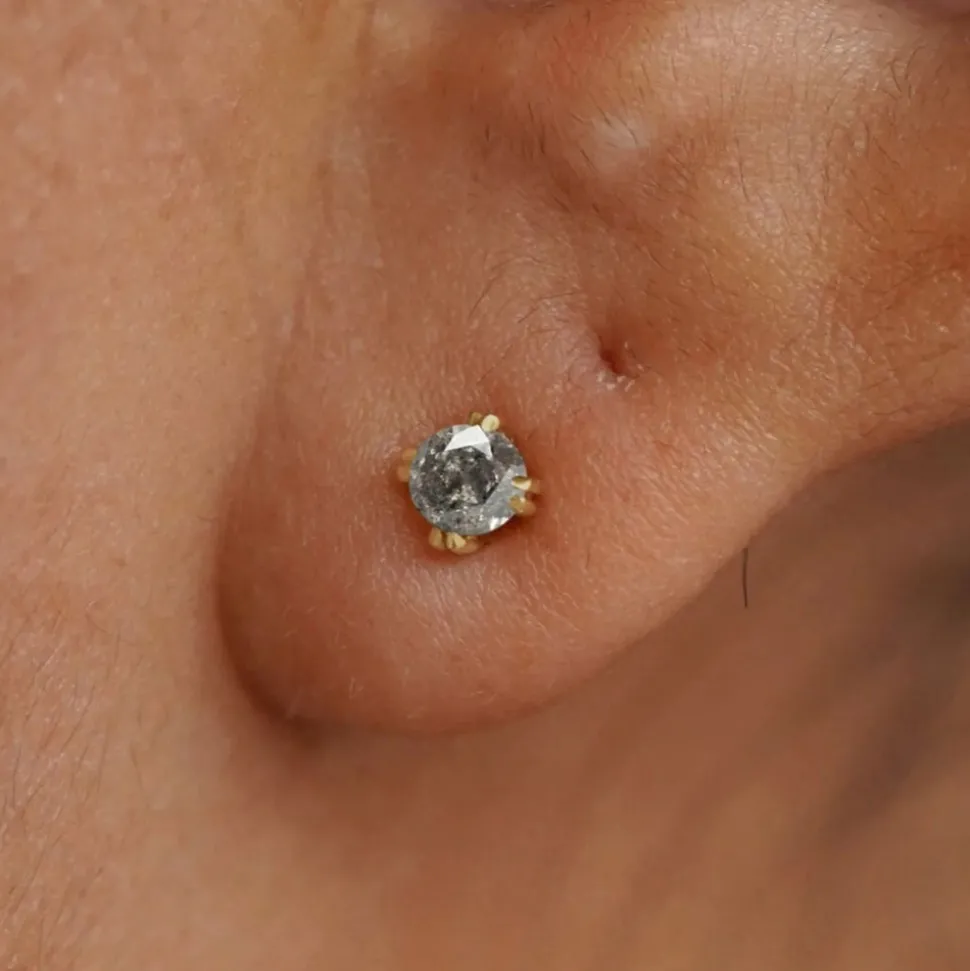 Salt and Pepper Diamond Earring