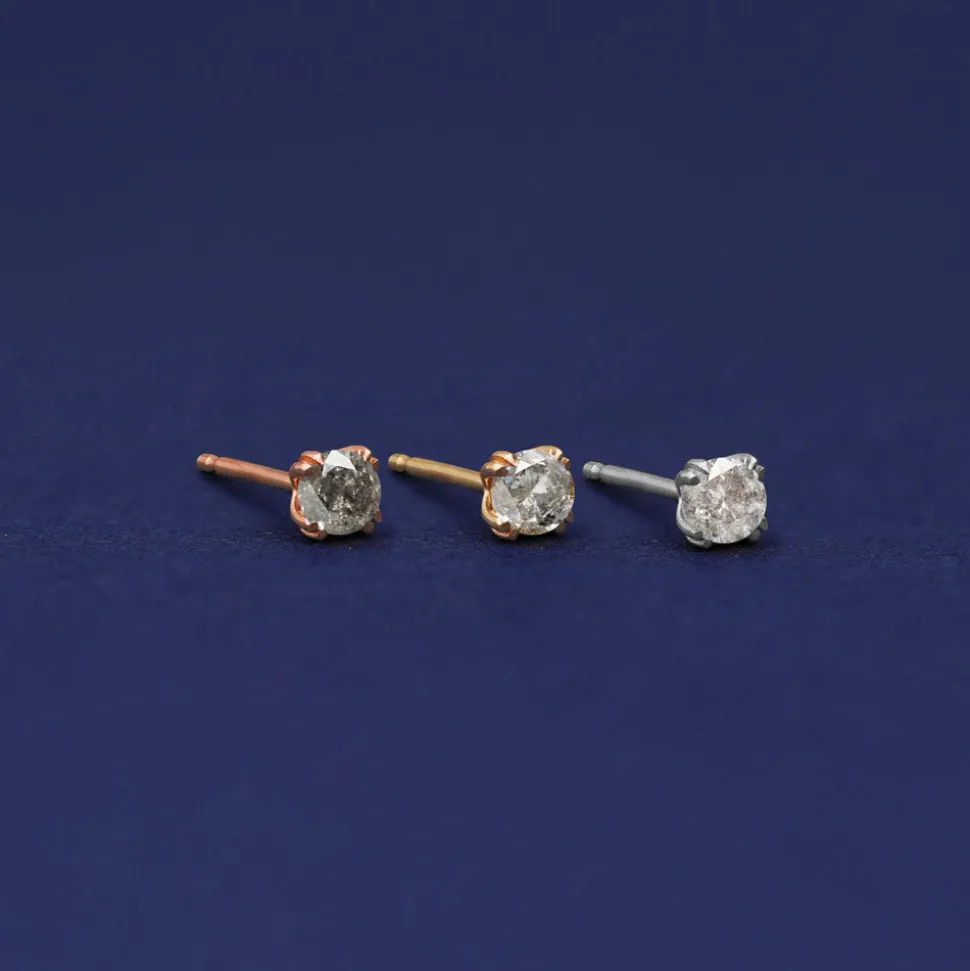 Salt and Pepper Diamond Earring