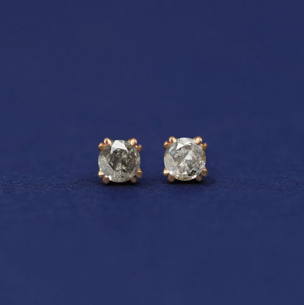 Salt and Pepper Diamond Earring