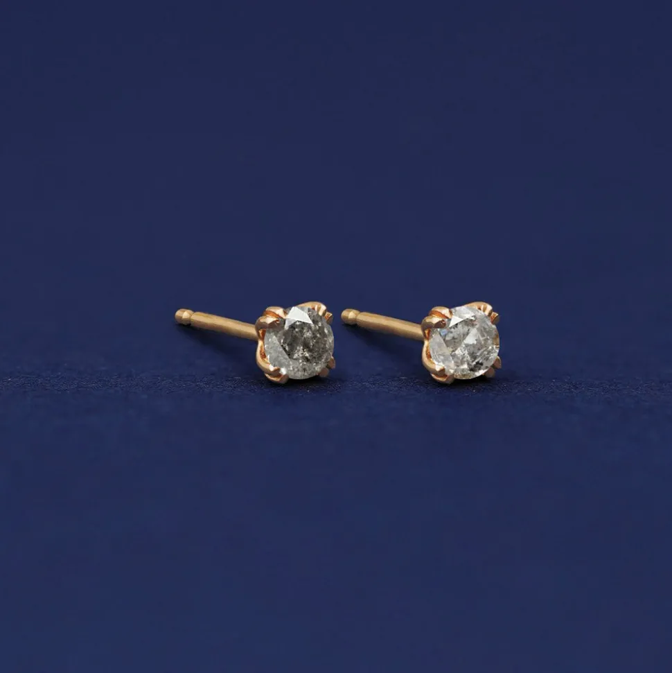 Salt and Pepper Diamond Earring