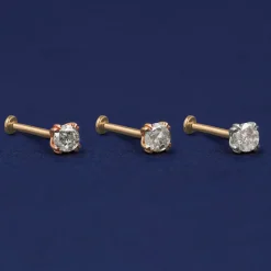 Salt and Pepper Diamond Flatback Piercing