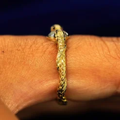 Salt and Pepper Diamond Guardian Snakes Ring