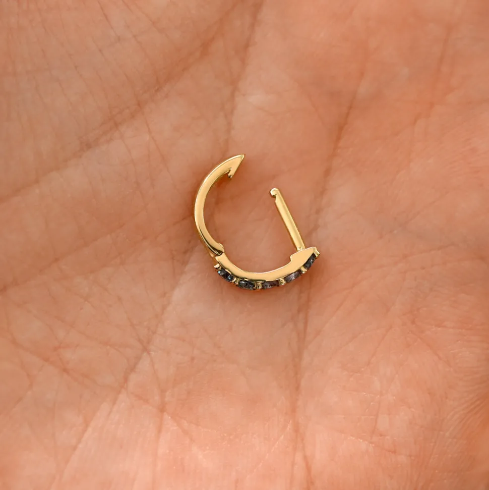 Salt and Pepper Diamond Huggie Hoop