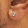 Salt and Pepper Diamond Pressure Lock Earring
