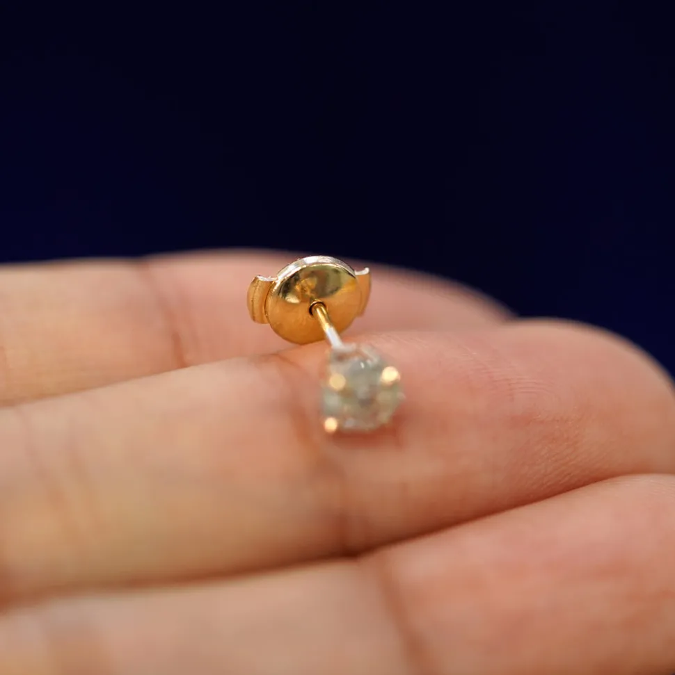 Salt and Pepper Diamond Pressure Lock Earring