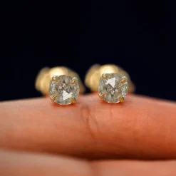 Salt and Pepper Diamond Pressure Lock Earring