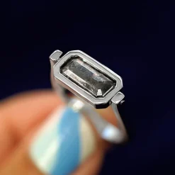 Salt and Pepper Diamond Spinner Ring