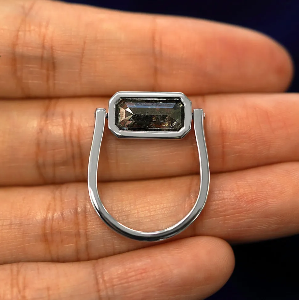 Salt and Pepper Diamond Spinner Ring