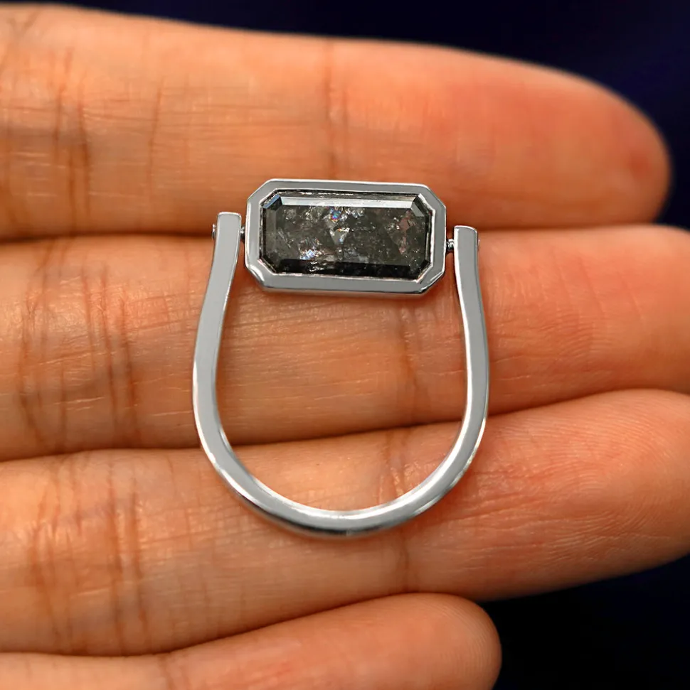 Salt and Pepper Diamond Spinner Ring