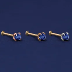 Sapphire Flatback Piercing