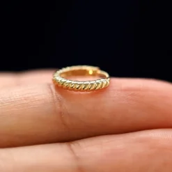 Small Rope Huggie Hoops