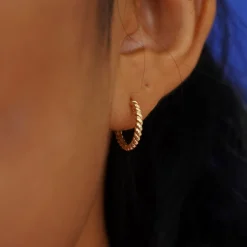 Small Rope Huggie Hoops