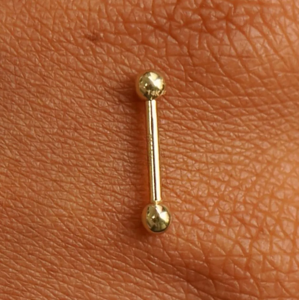 Small Straight Barbell Piercing