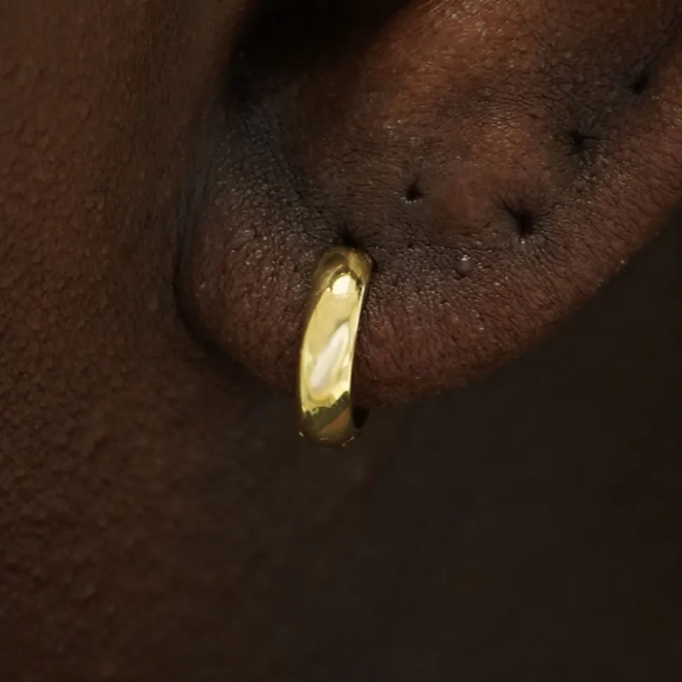Small Wide Huggie Hoops