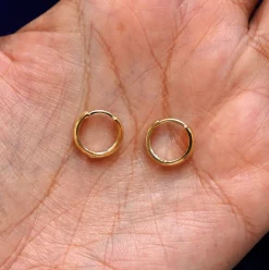 Small Wide Huggie Hoops