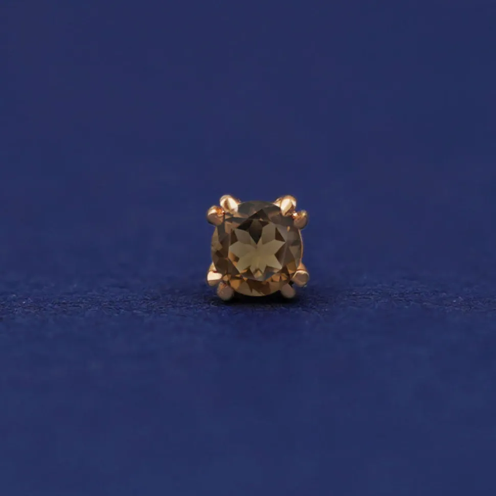 Smoky Quartz Flatback Piercing