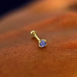 Tanzanite Flatback Piercing