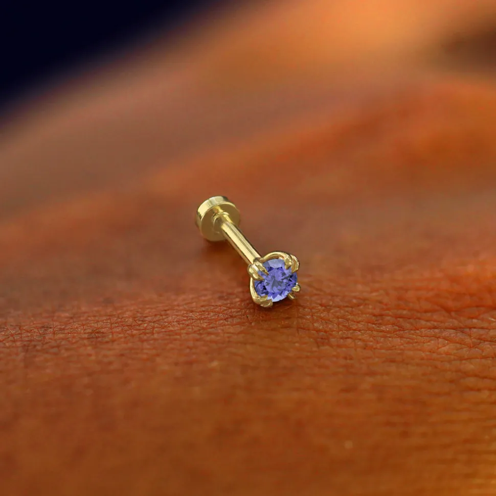 Tanzanite Flatback Piercing