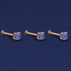 Tanzanite Flatback Piercing